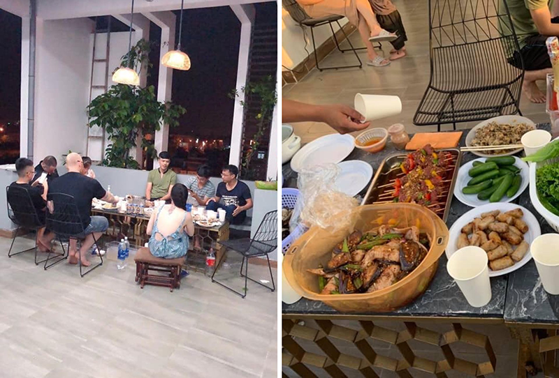 Tầng 4 được thiết kế với khu vực nướng BBQ đầy đủ với bếp nướng than, bàn nướng