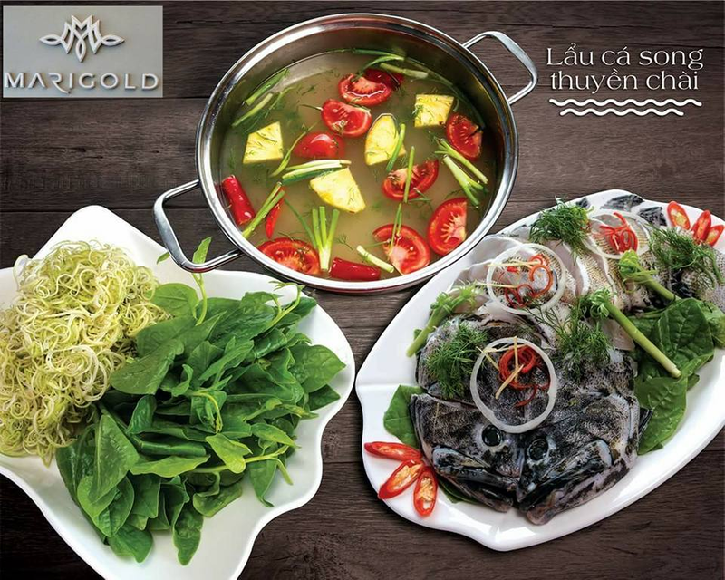 Mê mẩn với món lẩu cá song thuyền chài đầy đặn (Nguồn: Marigold Restaurant Cat Ba)