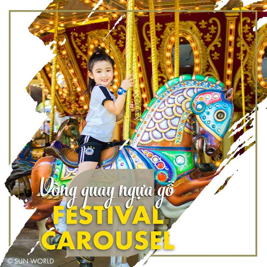 Vòng quay ngựa gỗ Festival Carousel đầy thích thú cho bé yêu và các bạn trẻ ưa thích lãng mạn