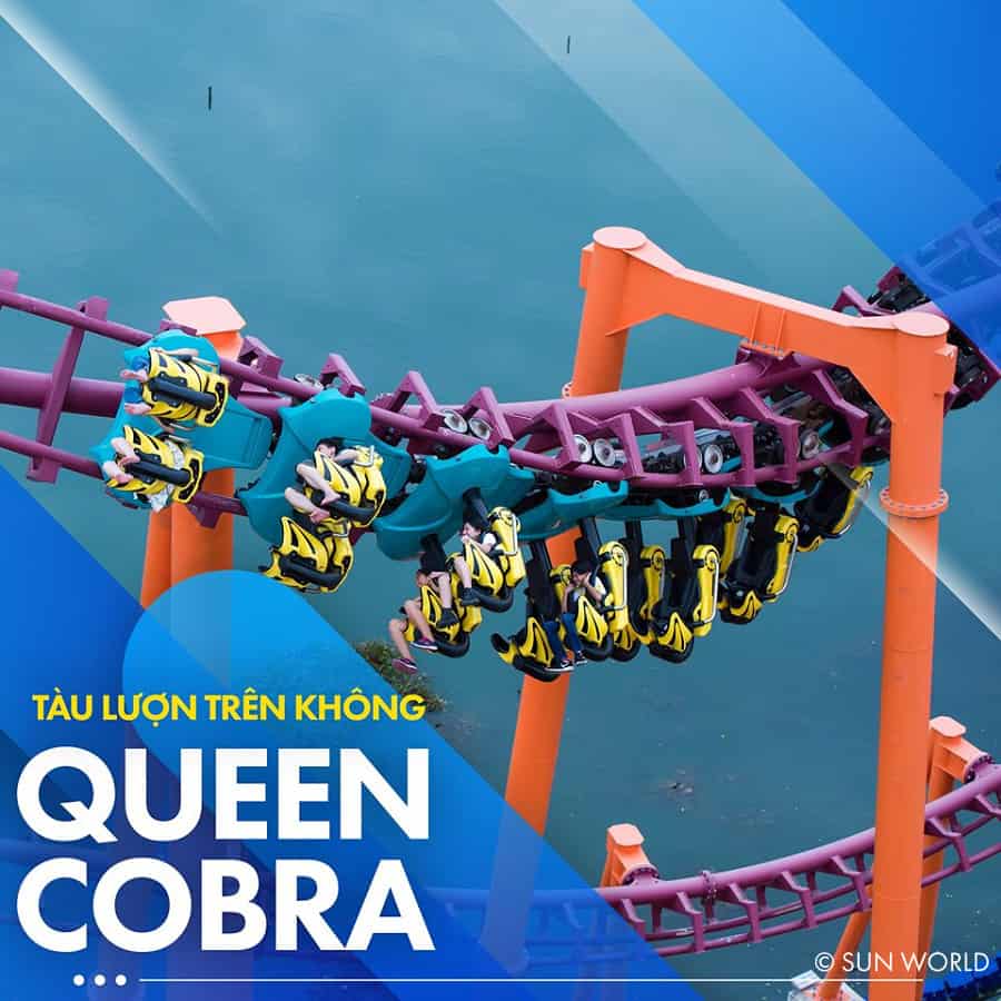 Tàu lượn trên không Queen Cobra khiến nhiều du khách phải “khóc thét”