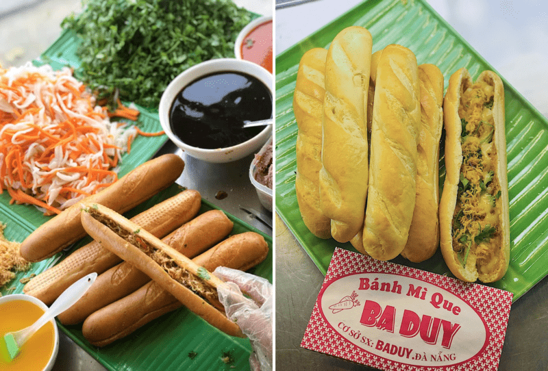 Bánh mì que Ba Duy thơm ngon, có phần lớn hơn bánh mì que ở những nơi khác