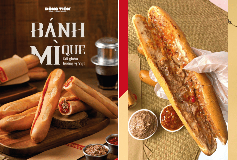 Bánh mì que Đồng Tiến có phần nhân đơn giản nhưng hương vị đậm đà