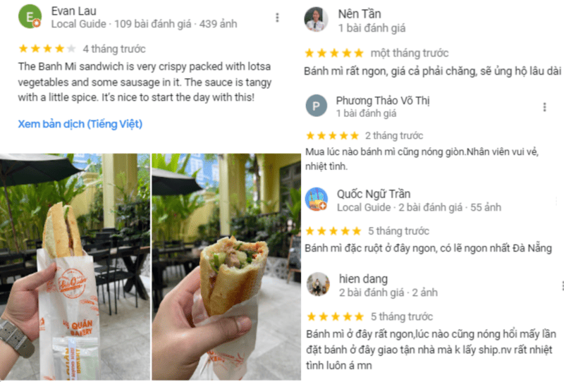 Hương vị bánh mì ở Anh Quân Bakery nhận được nhiều đánh giá tích cực