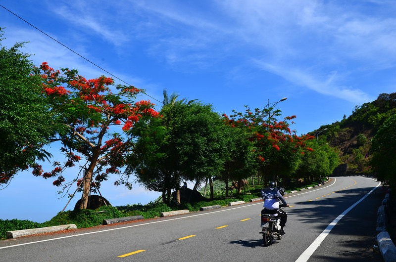 Xe máy là phương tiện tiện lợi nhất khi lên Hải đăng Tiên Sa