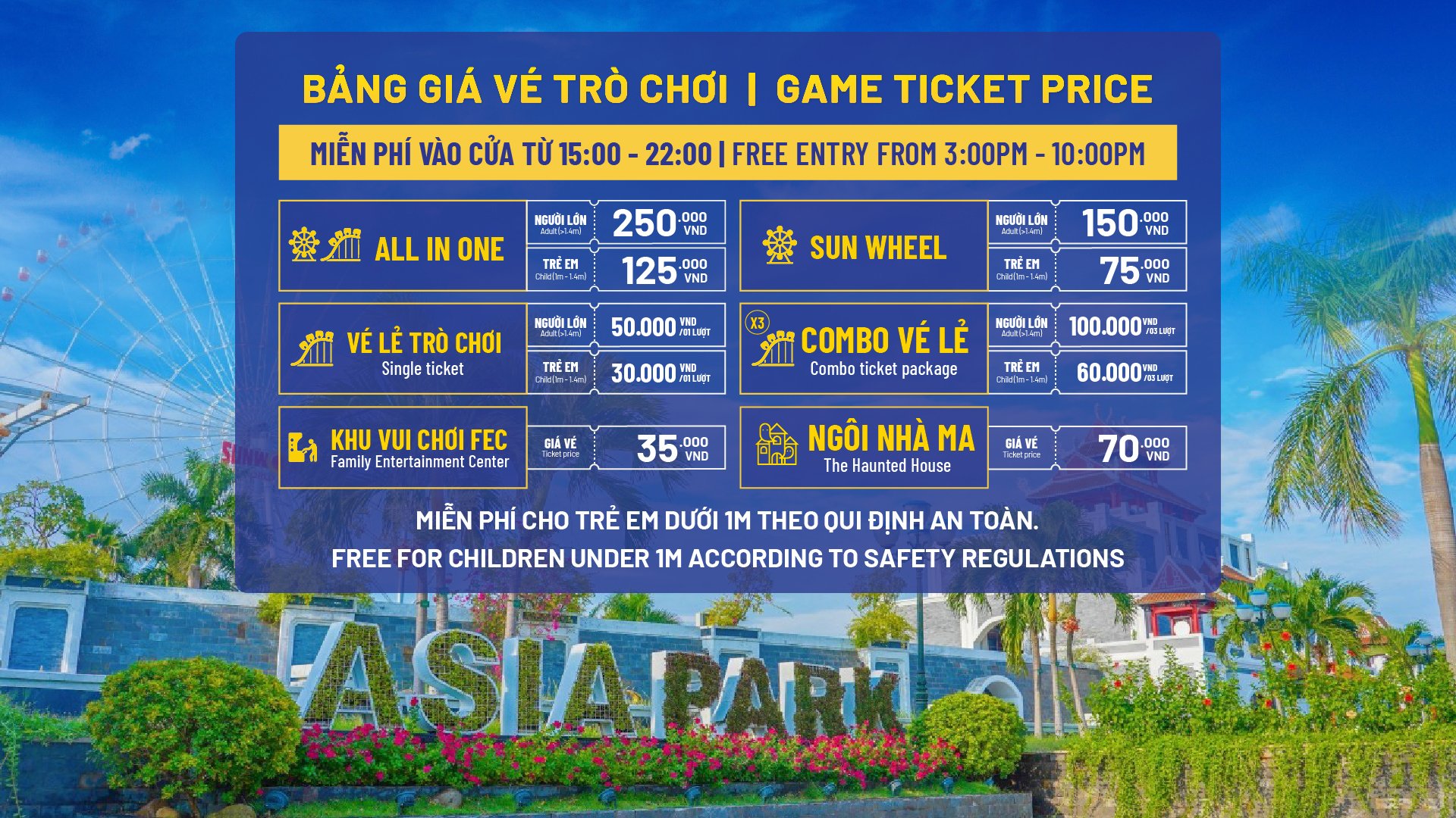 Asia Park Ticket Price 2024