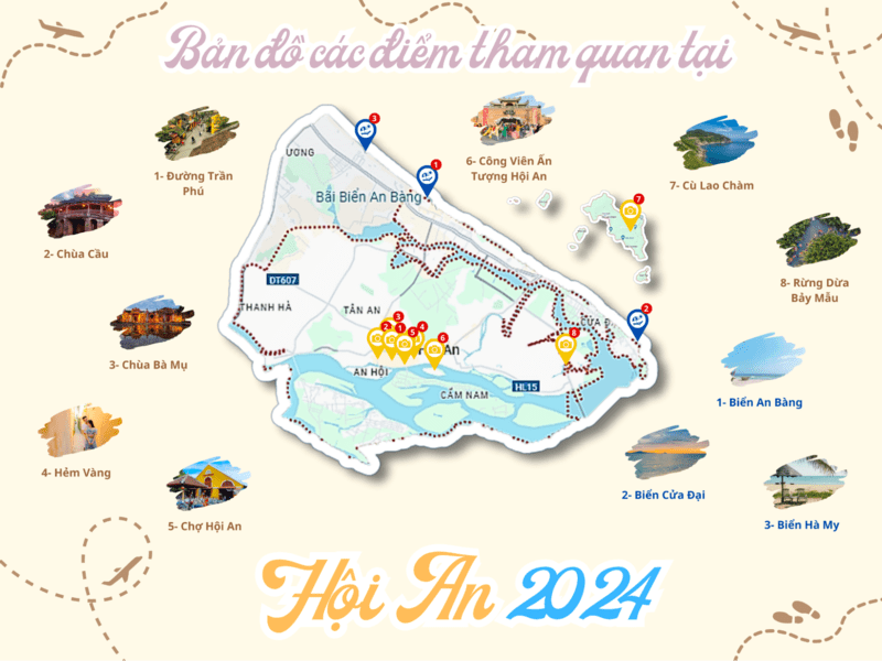 Bản đồ các điểm tham quan tại Hội An 2024