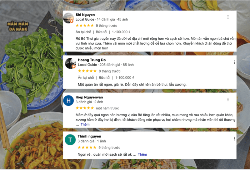 Các thực khách đã ghé quán cũng nhận xét đồ ăn ngon, đầy đặn, giá cả hợp lý