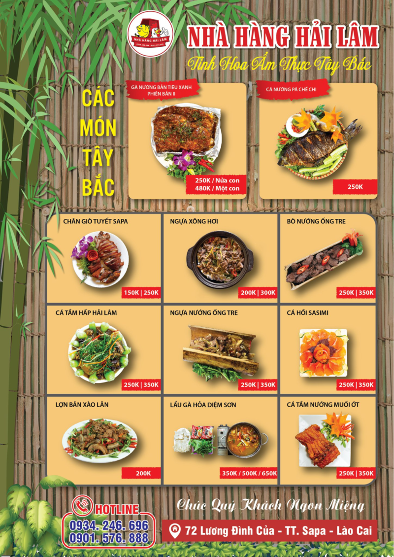 Các món ăn được gọi nhiều tại nhà hàng Hải Lâm Sa Pa