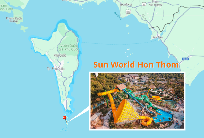 Sun World Hon Thom nằm trên đảo Hòn Thơm, cách đảo Phú Quốc 3km về phía Nam