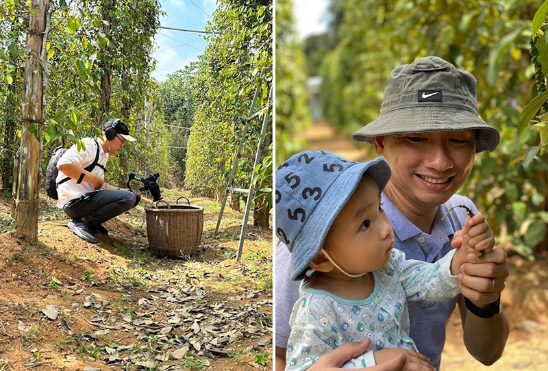 Nhiều du khách thích thú khi tham quan vườn tiêu Hai Dương