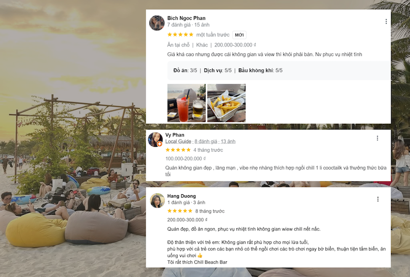 Một vài đánh giá của các vị khách đã đến Chill Beach Bar