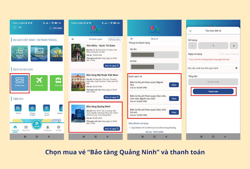 Du khách giữ mã vé online để check-in tại lối vào bảo tàng Quảng Ninh