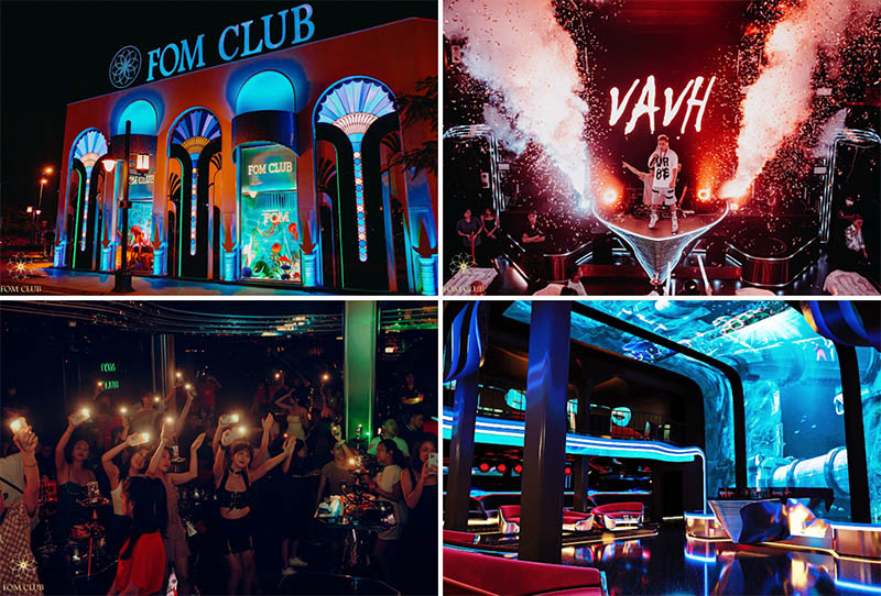 FOM Club sở hữu sân khấu hoành tráng, dàn DJ, vũ công, ca sĩ chuyên nghiệp, phong cách âm nhạc đa dạng và dịch vụ chuyên nghiệp