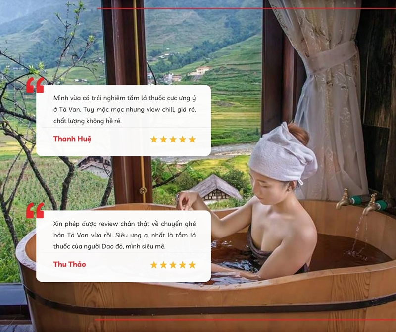 Review tắm lá thuốc người Dao đỏ tại bản Tả Van