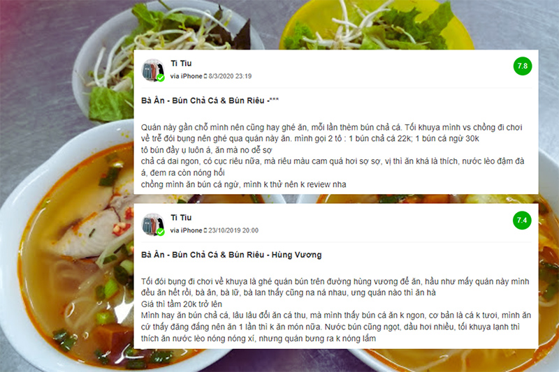 bún chả cá bà Ân review