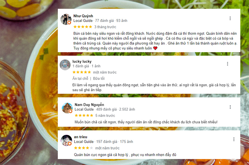 Quán bún chả cá bà Toại review