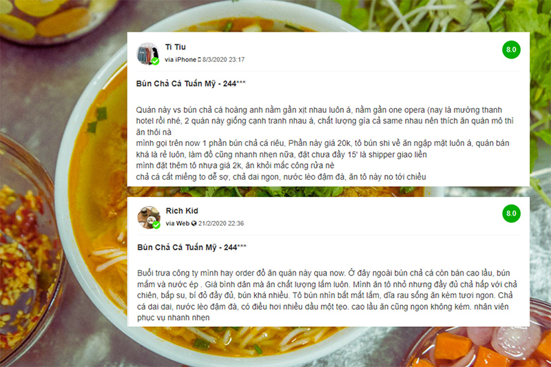 bún chả cá Tuấn Mỹ review
