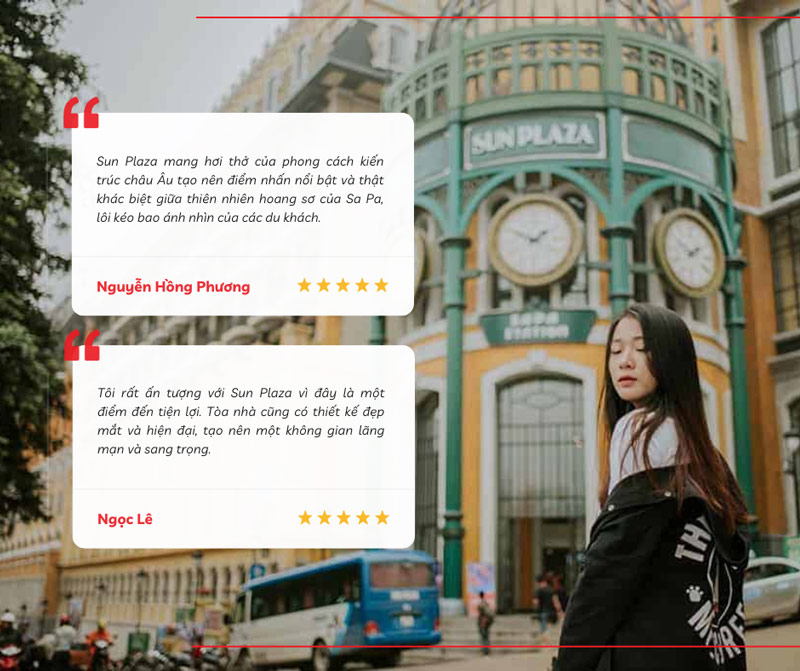 Du khách để lại review về trung tâm thương mại Sun Plaza