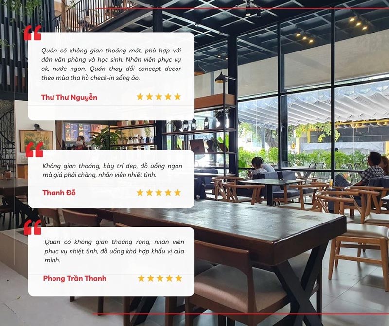 Đánh giá của khách hàng khi tới Dovezi Coffe