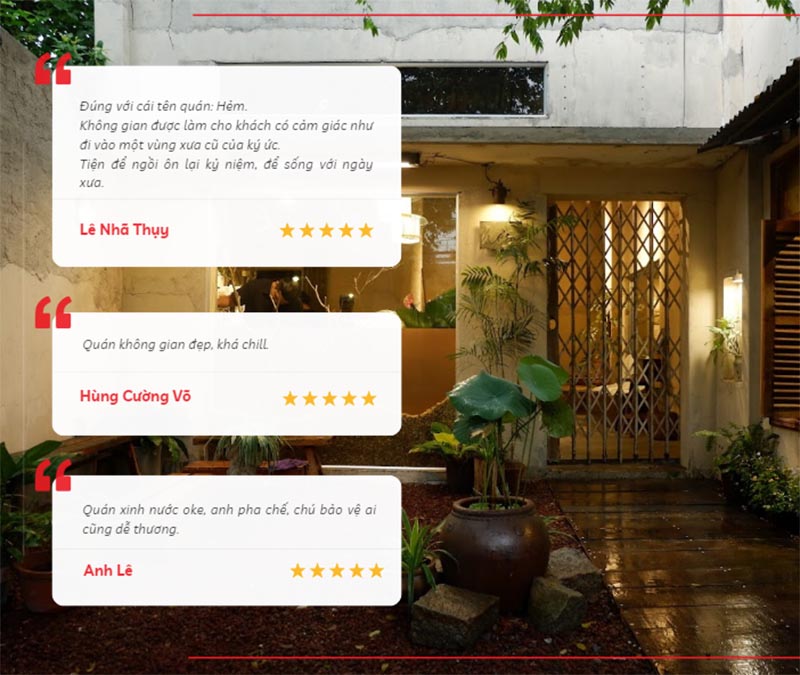 Đánh giá của du khách về Hẻm Coffee