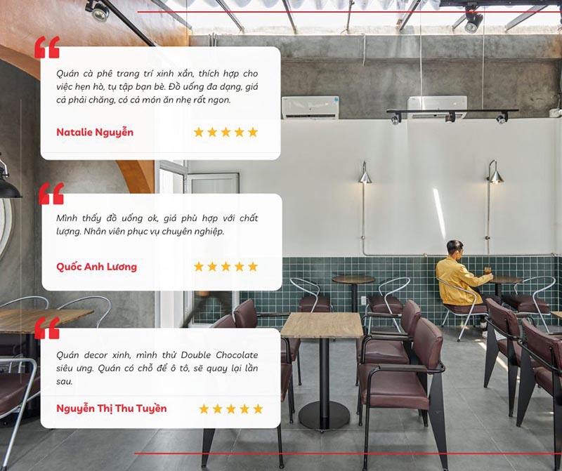 Khách hàng đánh giá về trải nghiệm tại quán cafe Le Petit