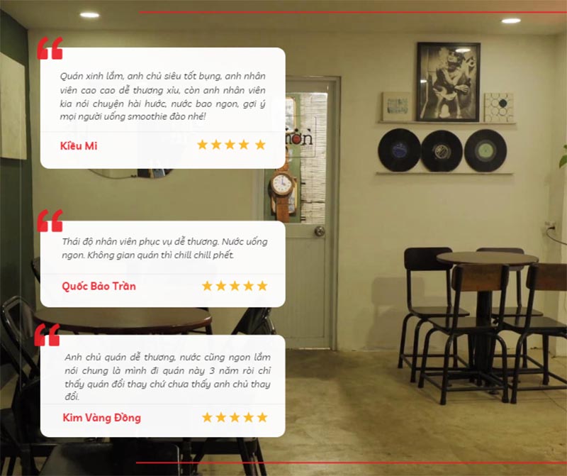 Một số đánh giá của du khách đã tới Mơncafe
