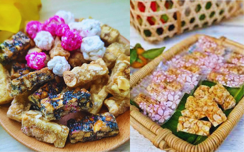 Kẹo thèo lèo có nguyên liệu chính là lạc và mạch nha