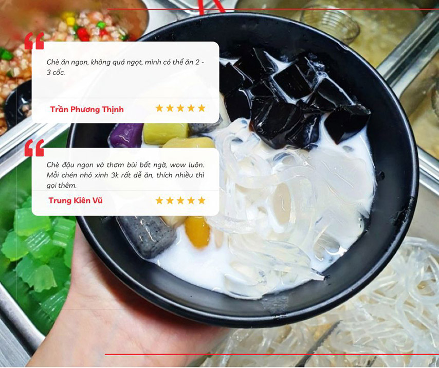 Du khách để lại nhận xét sau khi thưởng thức các món chè ở Tây Ninh
