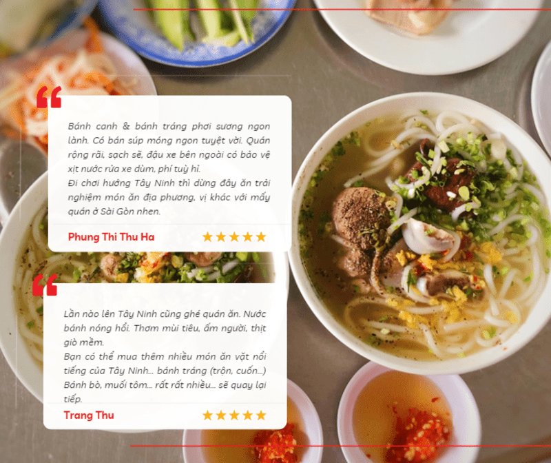 Trải nghiệm hài lòng của du khách khi đến ăn tại quán Út Huệ