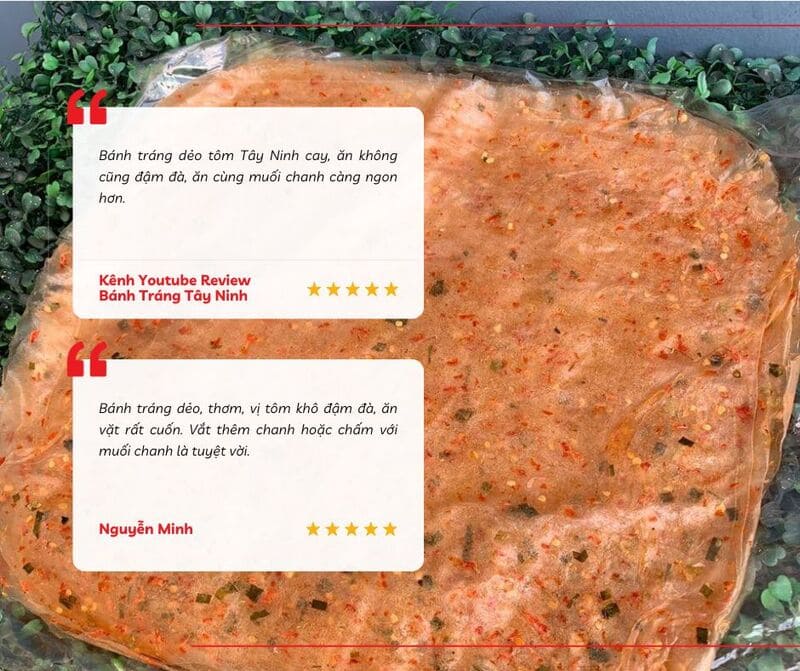 Đánh giả của du khách về bánh tráng phơi sương dẻo tôm