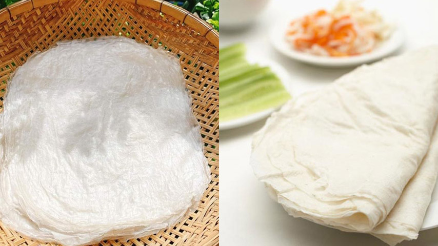 Bánh tráng phơi sương Gò Dầu có độ mỏng hơn và trắng trong hơn so với bánh tráng Trảng Bàng 