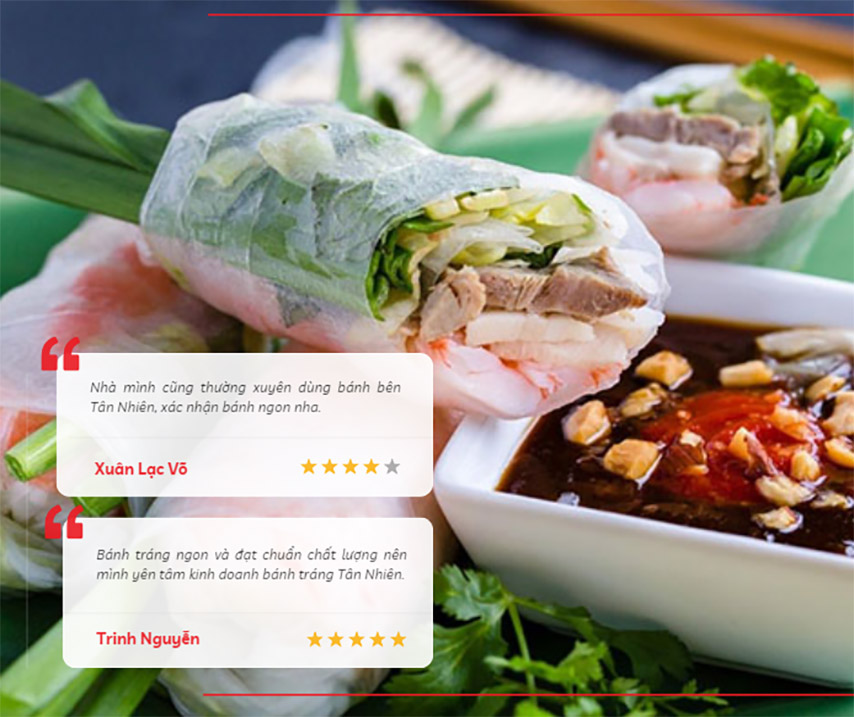 Chia sẻ của thực khách về hương vị bánh tráng Tân Nhiên