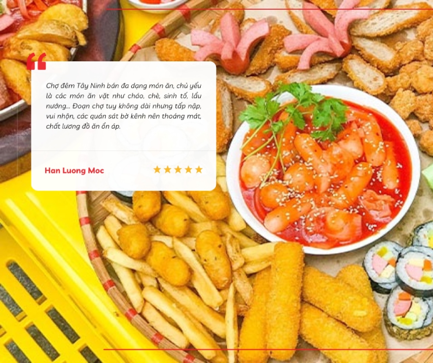 Thực khách đánh giá về các món ăn vặt tại chợ đêm Tây Ninh 