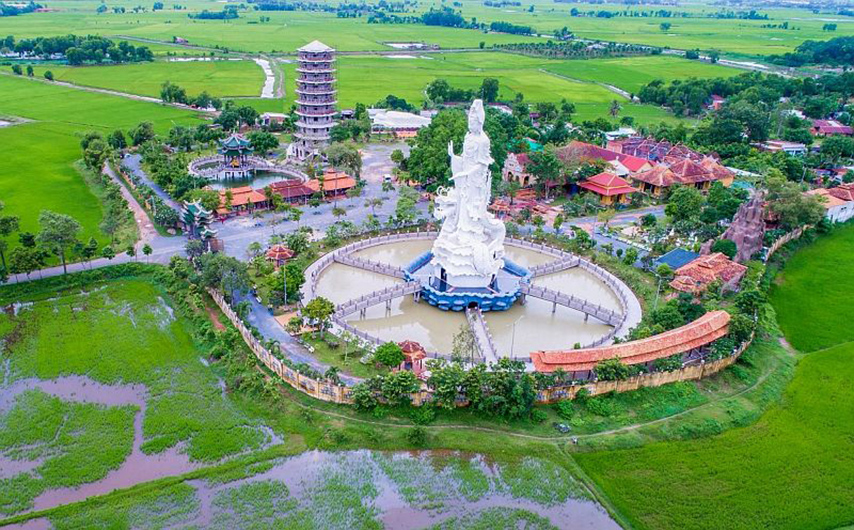 Toàn cảnh “Thiền Lâm cổ tự” chùa Gò Kén Tây Ninh từ trên cao