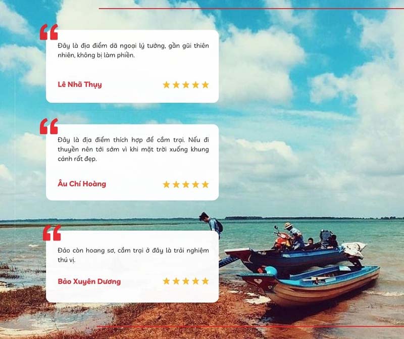 Đánh giá của du khách khi tới cắm trại tại đảo Nhím