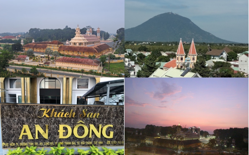 Tòa thánh Tây Ninh khi nhìn từ khách sạn An Đông