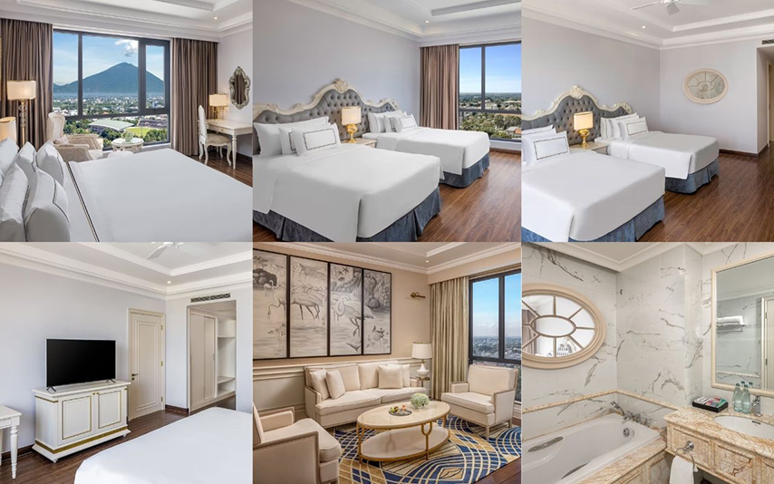 Các phòng trong Meliá Vinpearl Tây Ninh được thiết kế theo phong cách hiện đại, sang trọng 