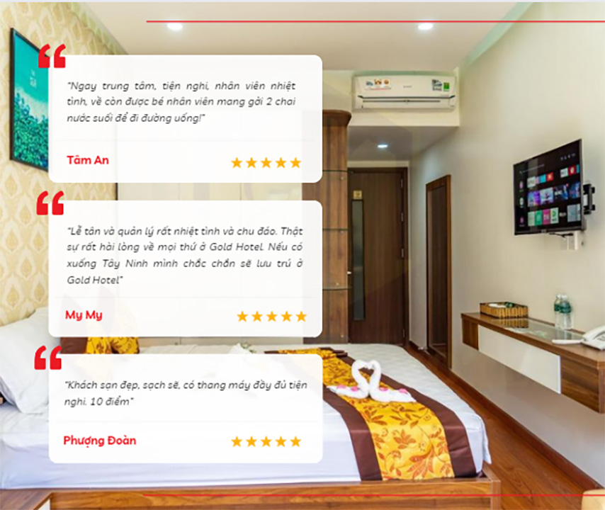 Khách hàng đánh giá tốt về khách sạn Gold City 