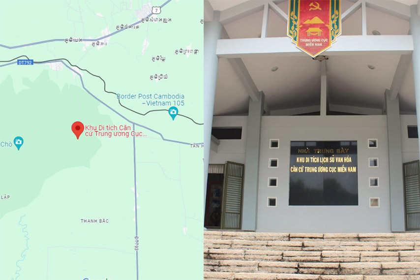 Địa chỉ cụ thể của Căn cứ Trung ương Cục miền Nam trên Google Maps 