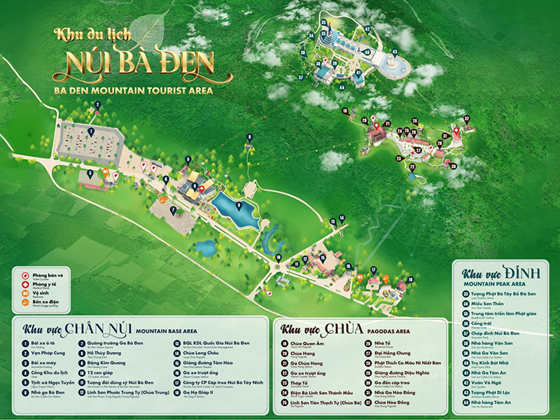 Bản đồ khu du lịch núi Bà Đen