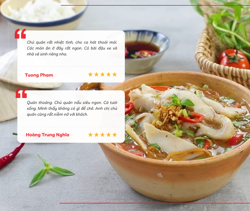 Những nhận xét tích cực của thực khách về quán Mai Trâm