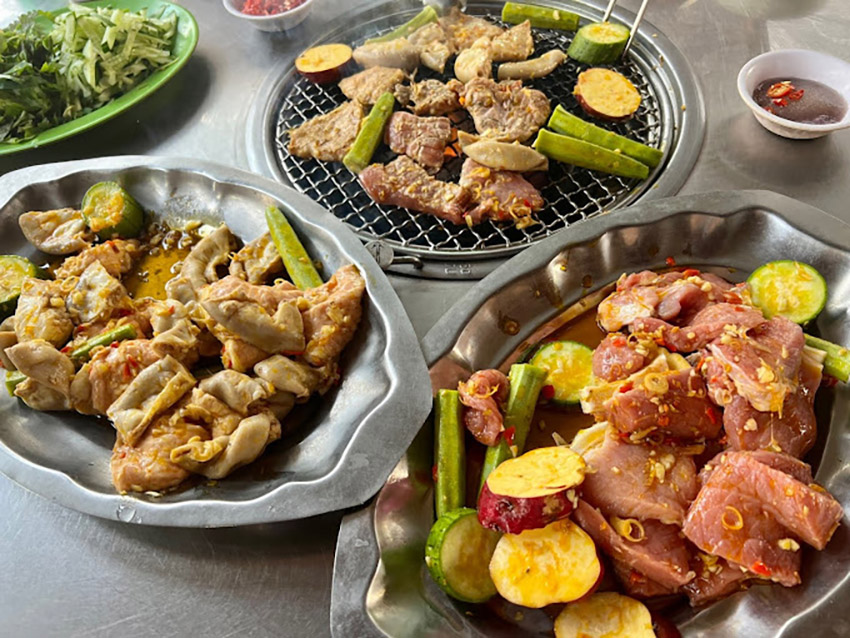 Các món nướng bò tơ tại quán Trung Đông 
