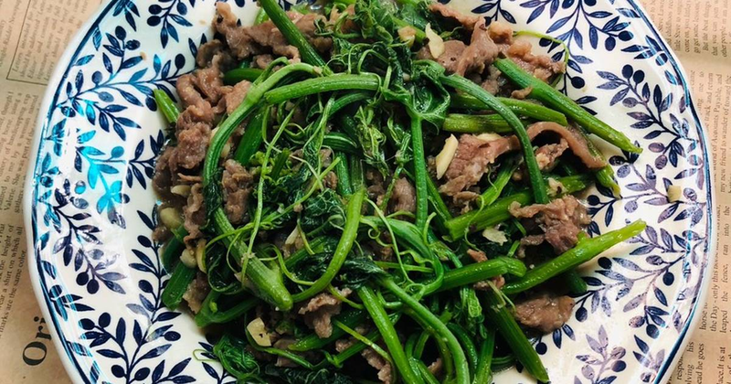 Món đọt choại xào bò tơ thơm ngon