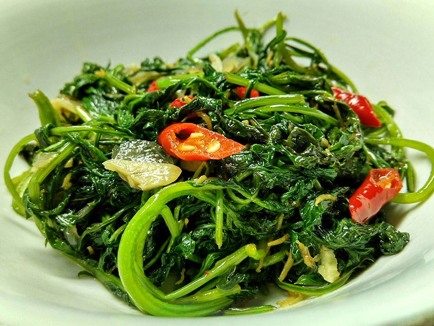 Món rau sao nhái xào tỏi