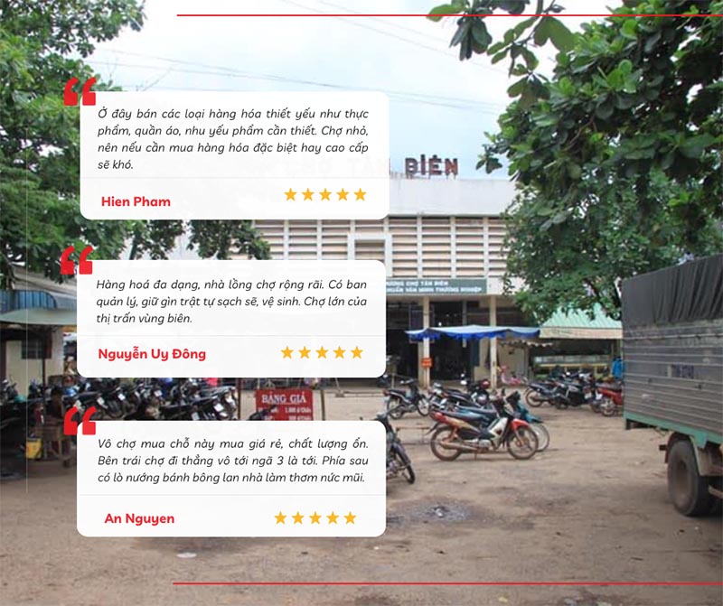 Du khách để lại chia sẻ sau khi trải nghiệm tại chợ Tân Biên 