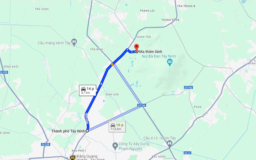 Từ thung lũng Ma Thiên Lãnh tới thành phố Tây Ninh cách nhau 10km 