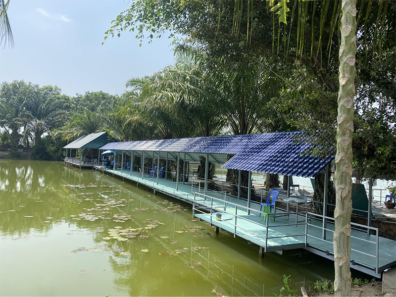 Khung cảnh yên bình tại hồ câu cá Ao Đôi