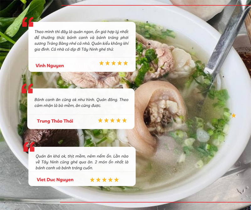 Đánh giá của du khách về quán bánh canh Năm Hồng