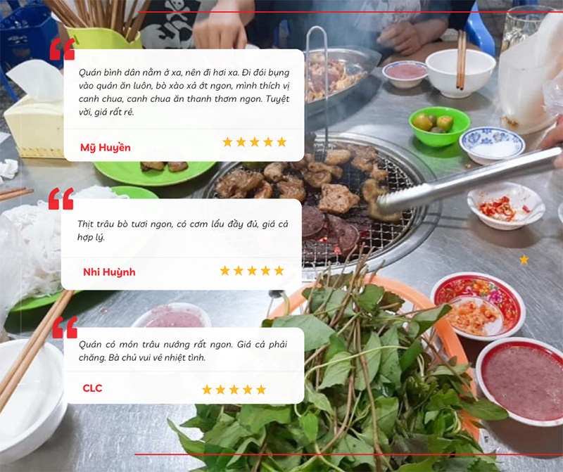 Chia sẻ của du khách về quán lò bò Thu Trang