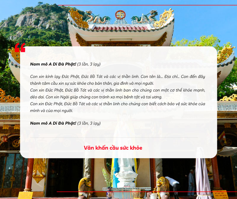 Văn khấn chùa Bà Tây Ninh cầu sức khỏe
